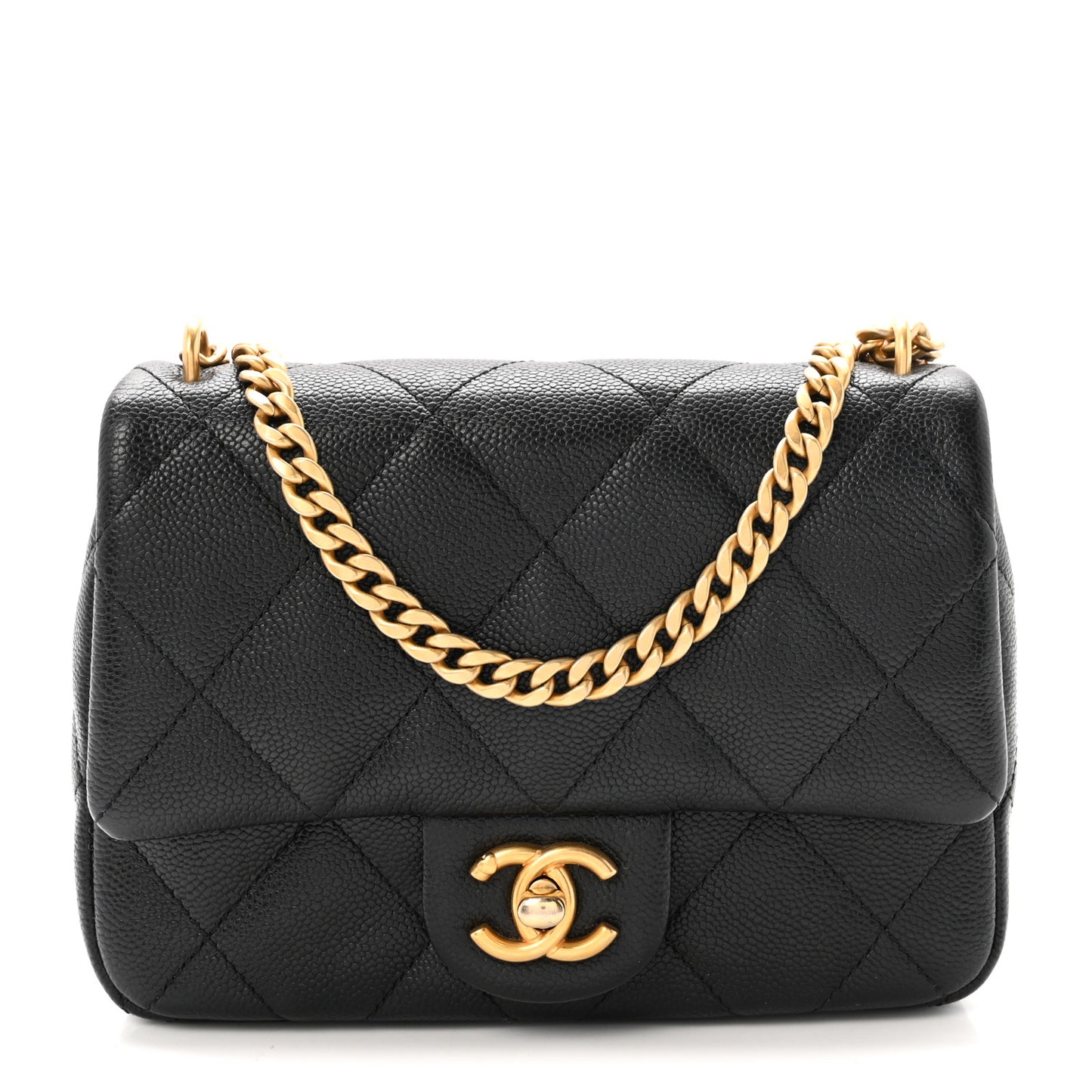 Caviar Quilted Mini Sweetheart Flap Black