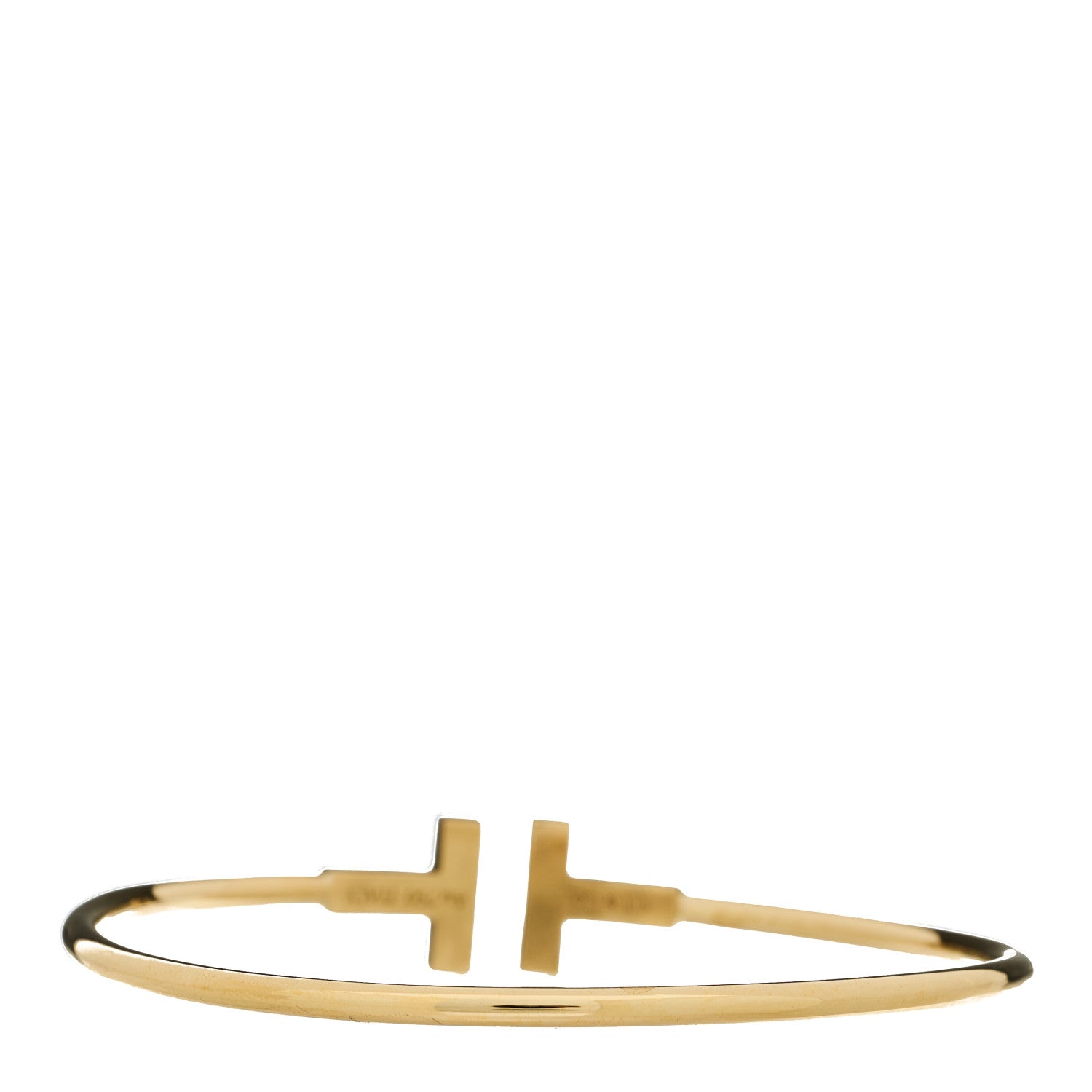 Tiffany 18K Yellow Gold Turquoise T Wire Bracelet 2 of 4