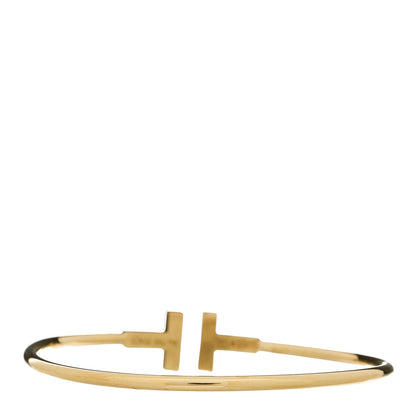 Tiffany 18K Yellow Gold Turquoise T Wire Bracelet 2 of 4