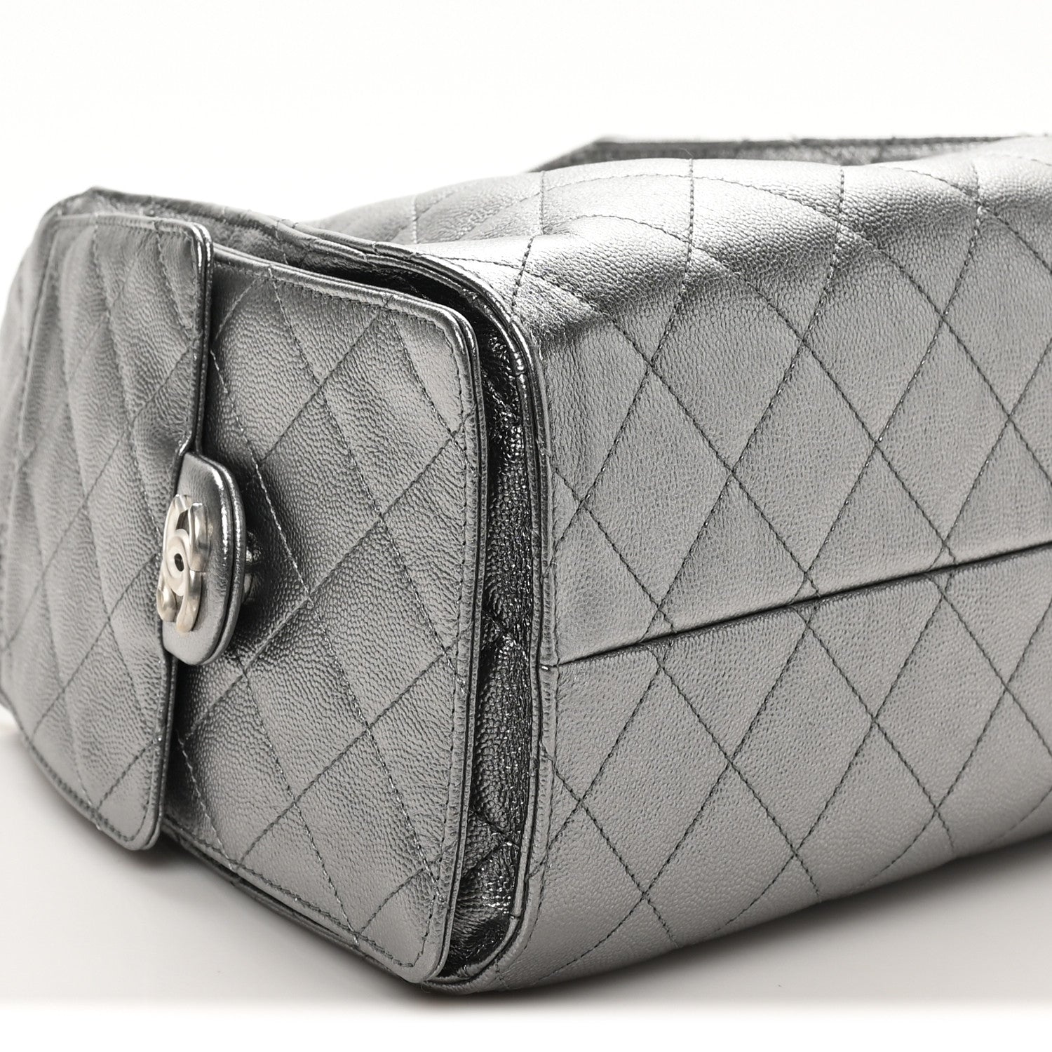 Chanel Metallic Caviar Quilted Small Chanel 25 Handbag Anthracite 17 of 21