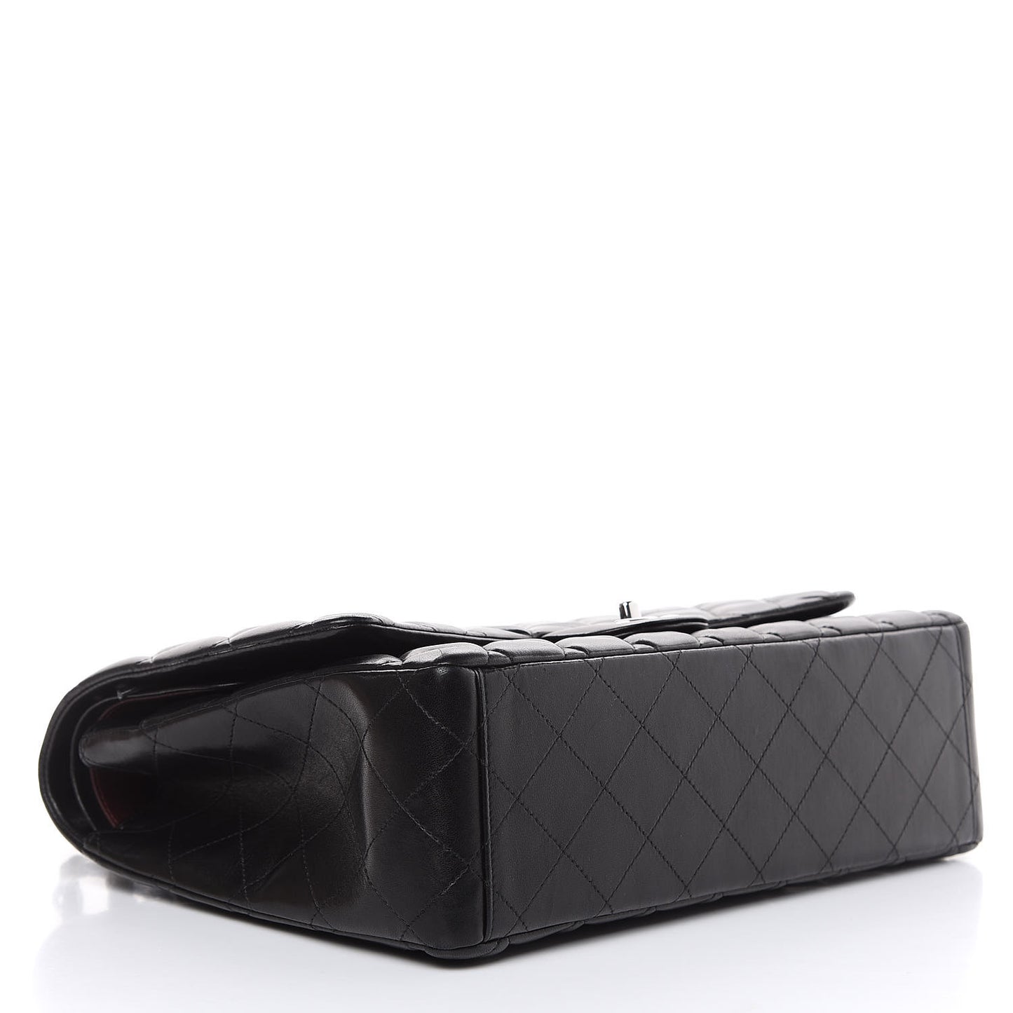 Lambskin Quilted Maxi Double Flap Black