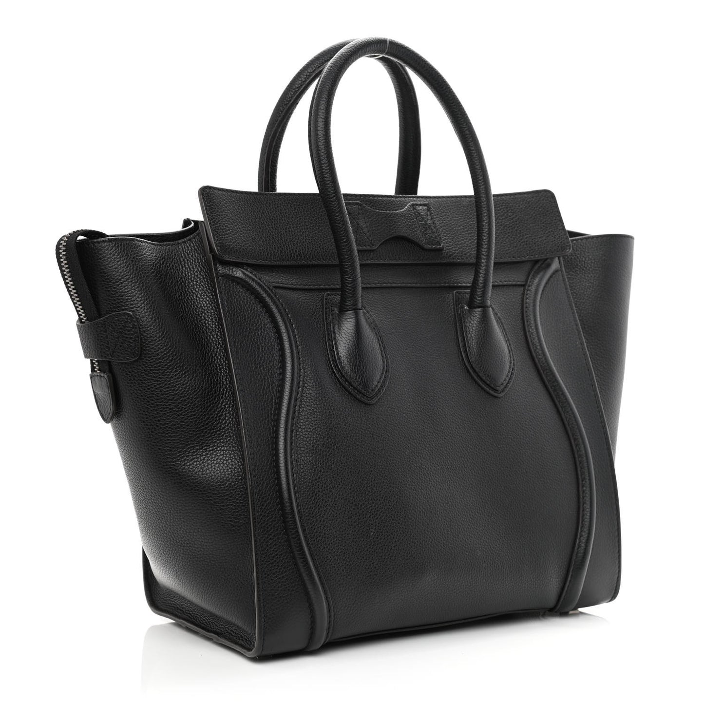 Drummed Calfskin Micro Luggage Black