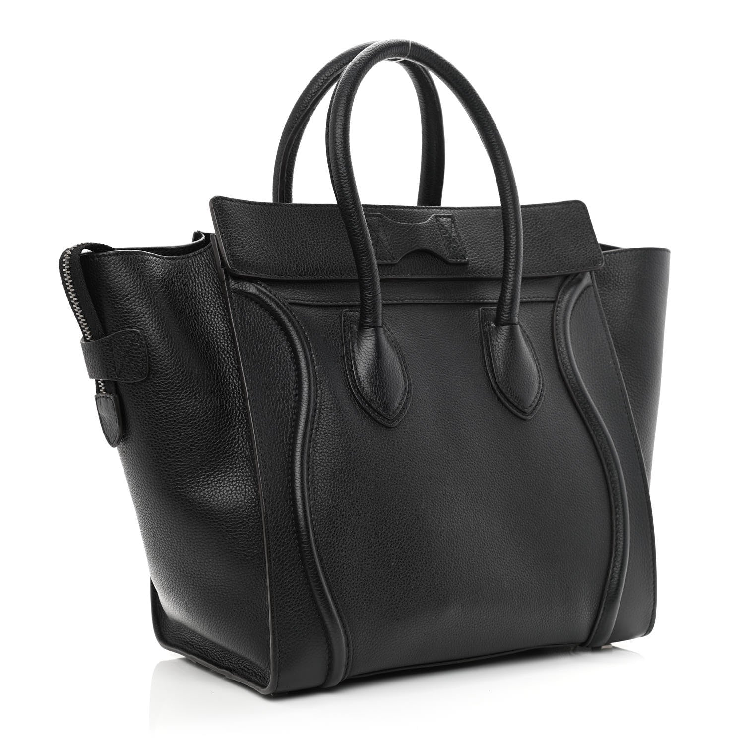 Celine Drummed Calfskin Micro Luggage Black 3 of 10