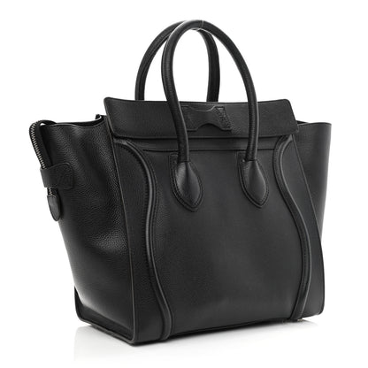 Celine Drummed Calfskin Micro Luggage Black 3 of 10