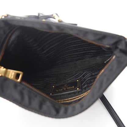 Prada Tessuto Nylon Saffiano Logo Crossbody Bag Black 4 of 10