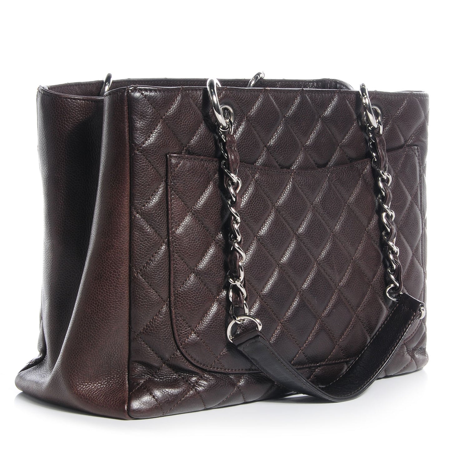 Caviar Grand Shopping Tote GST Dark Brown