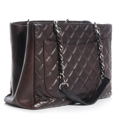 Chanel Caviar Grand Shopping Tote GST Dark Brown 3 of 7