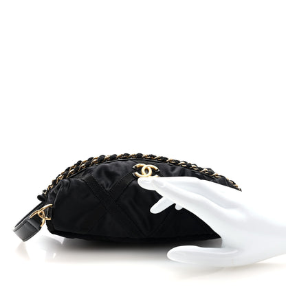 Chanel Nylon Grosgrain Lifestyle Pouch With Sleep Mask Black 2 of 8