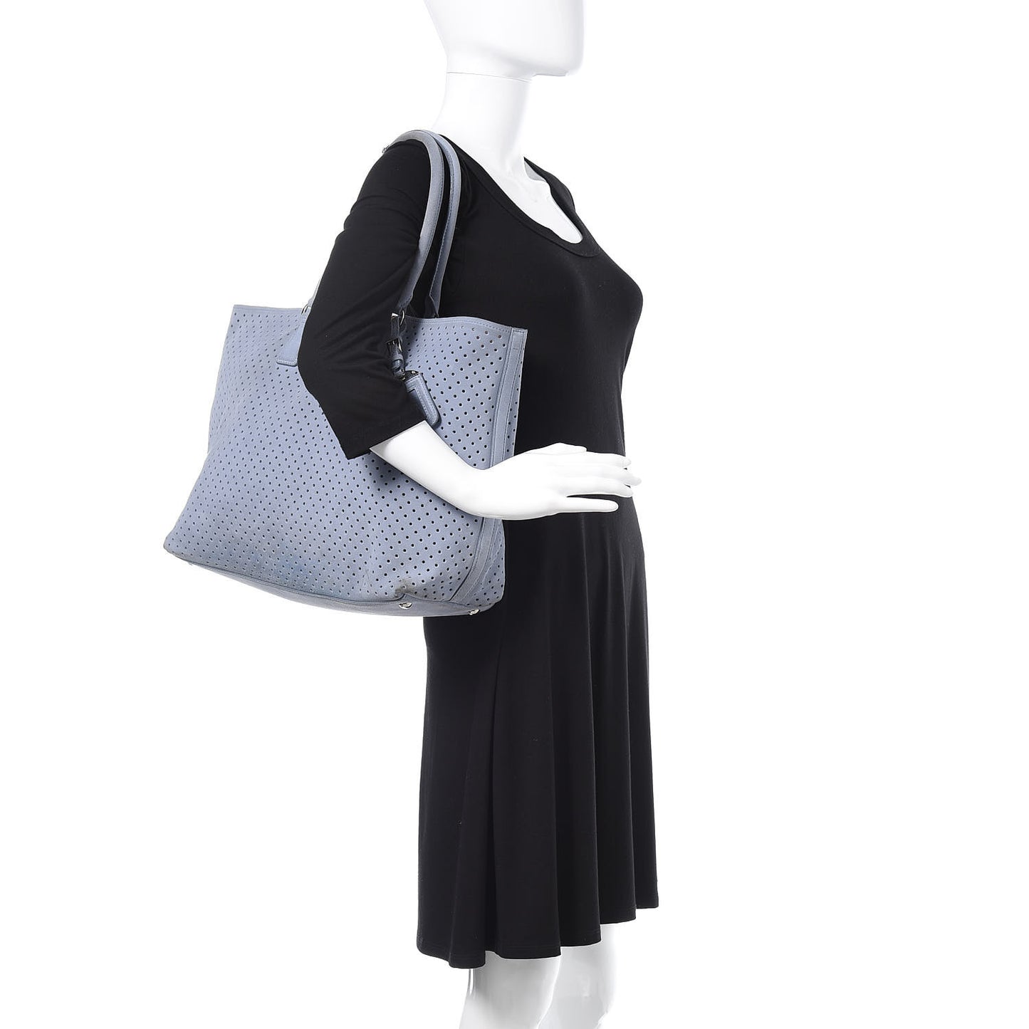 Suede Perforated Tote Astrale