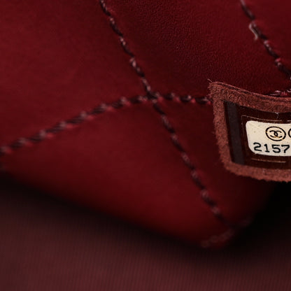 Chanel Calfskin Stitched CC Pocket Shopping Tote Dark Red 7 of 11