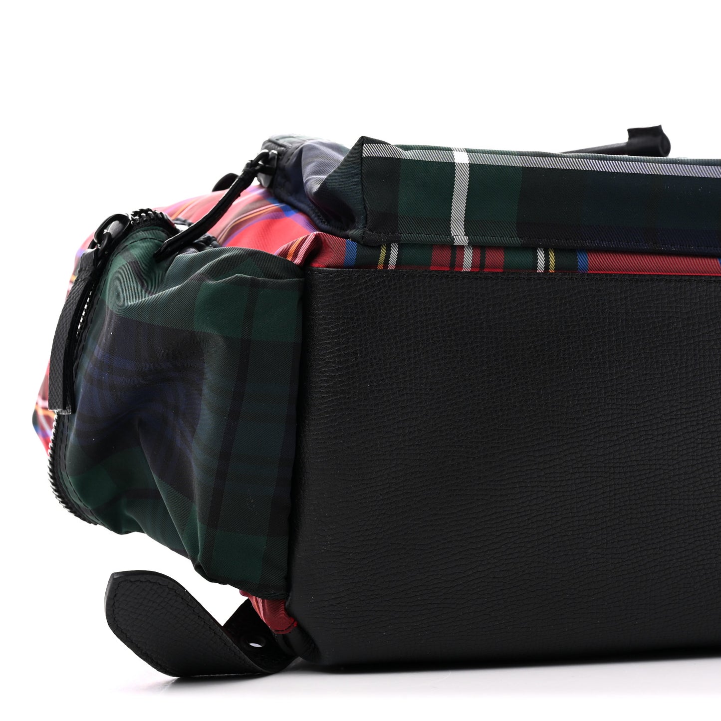 Laminated Tartan Patchwork Medium Rucksack Backpack Military Red