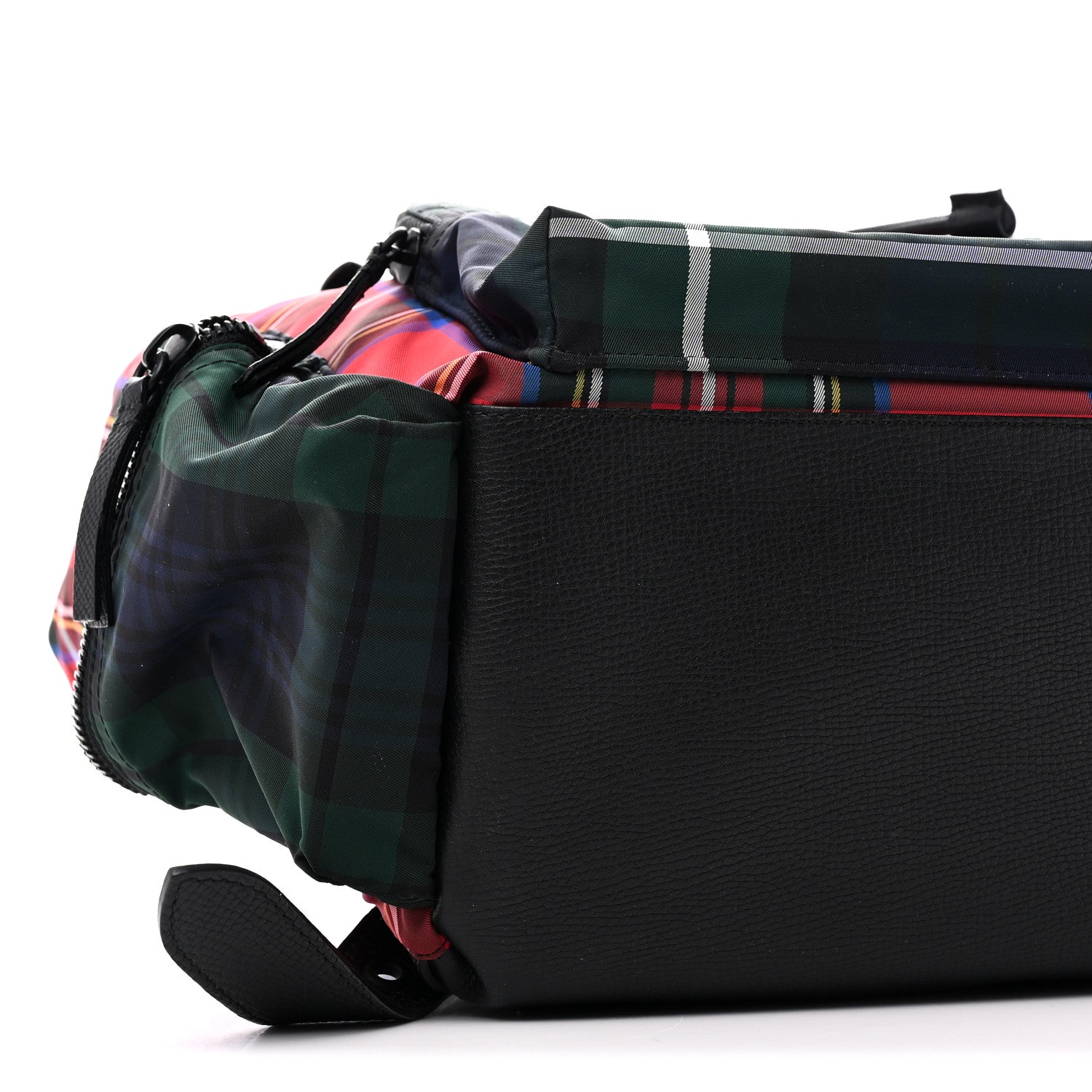 Burberry Laminated Tartan Patchwork Medium Rucksack Backpack Military Red 8 of 9