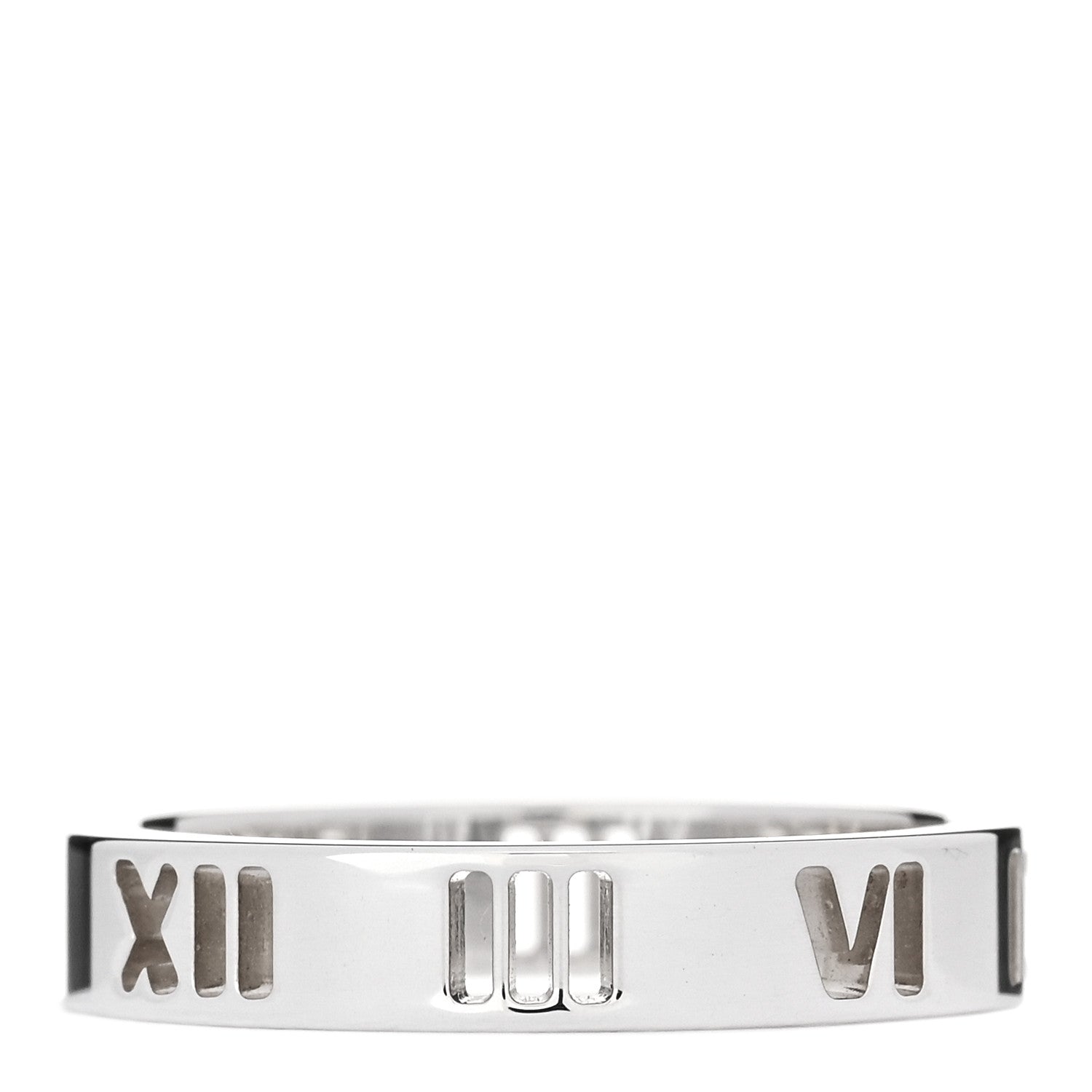 Tiffany Sterling Silver Narrow Atlas Pierced Ring 50 5.25 1 of 5
