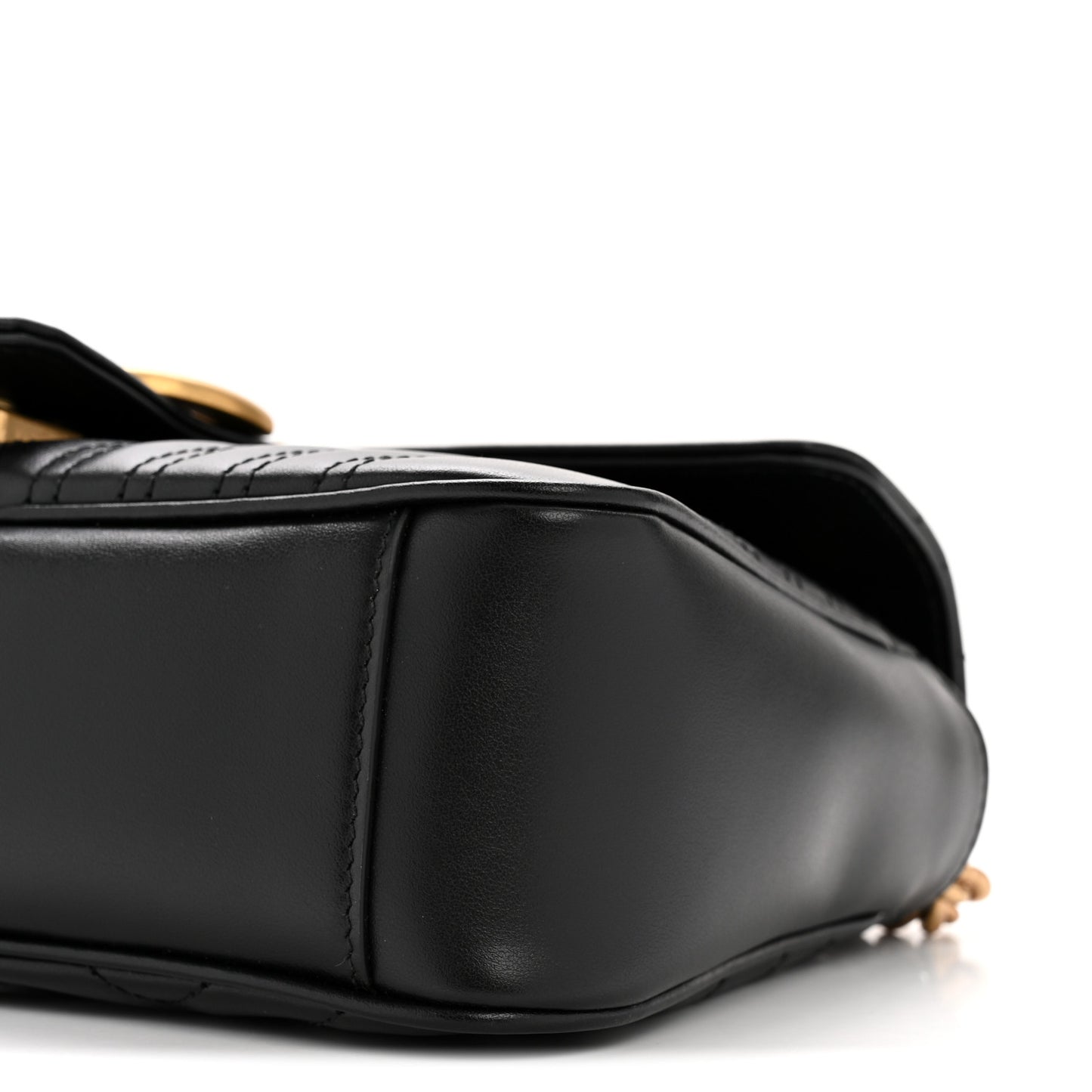 Calfskin Matelasse Small GG Marmont Shoulder Bag Black