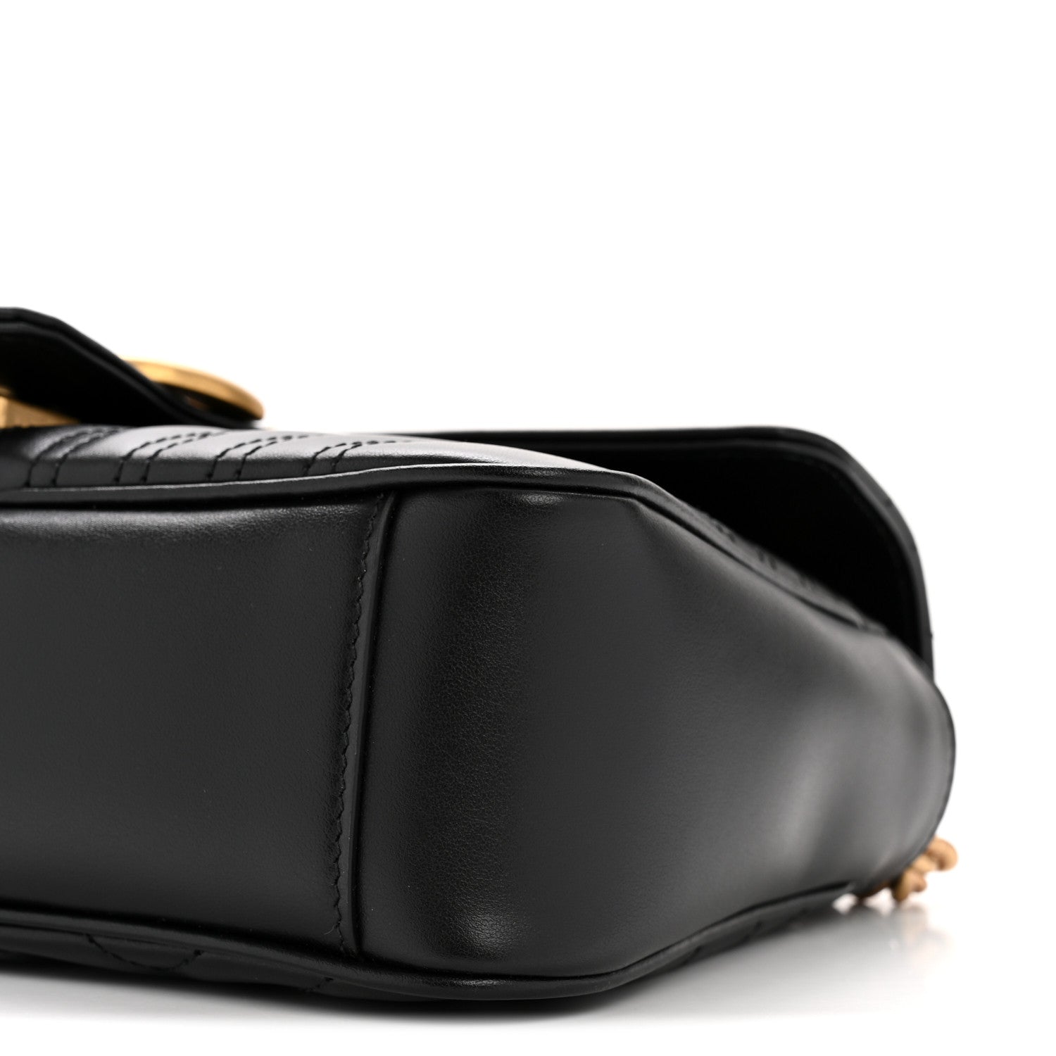 Gucci Calfskin Matelasse Small GG Marmont Shoulder Bag Black 10 of 10