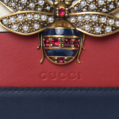 Gucci Calfskin Queen Margaret Card Case Wallet Blue Agata Hibiscus Red Mystic White 10 of 10