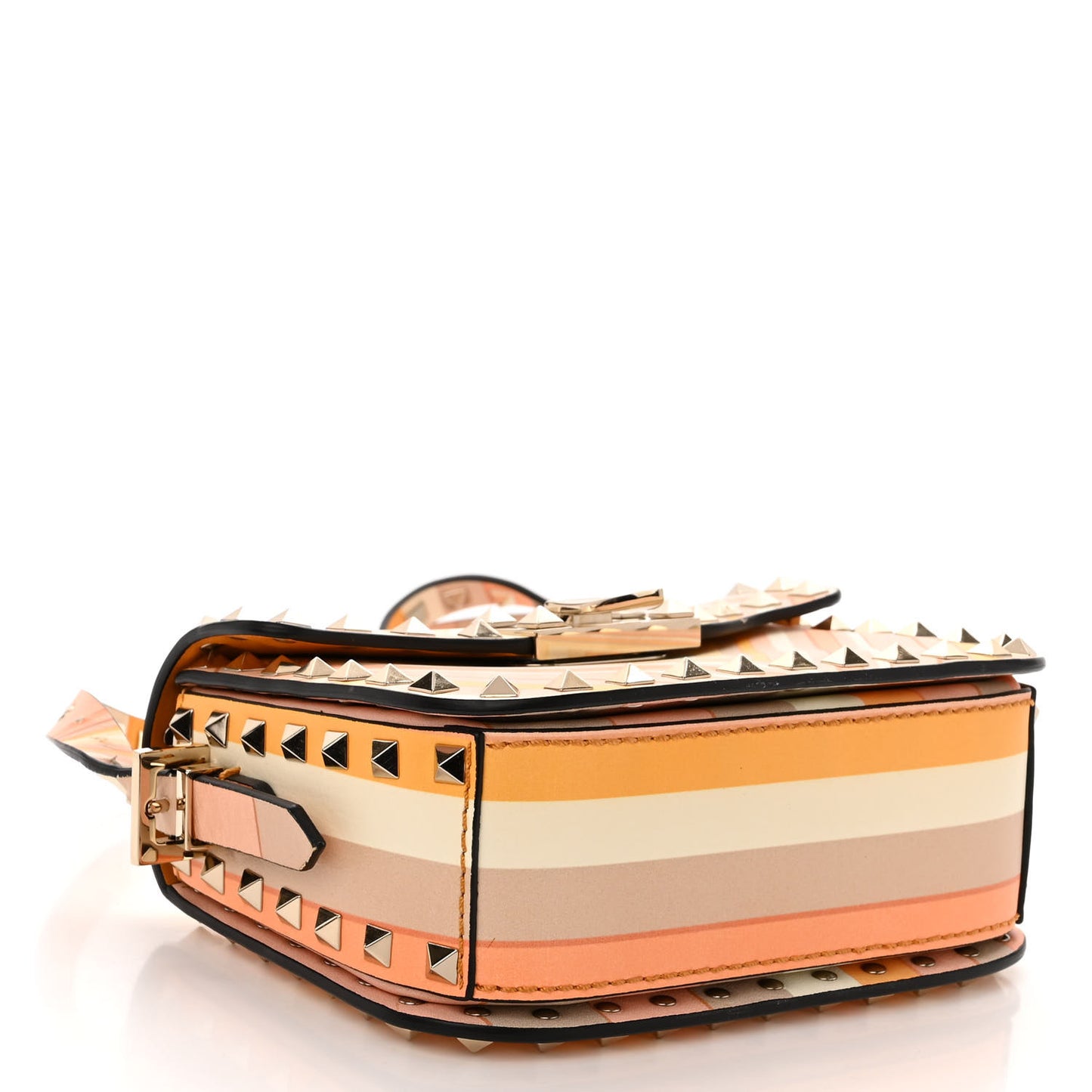 Vitello Native Couture 1975 Rockstud Crossbody Bag Mandarin Sorbet