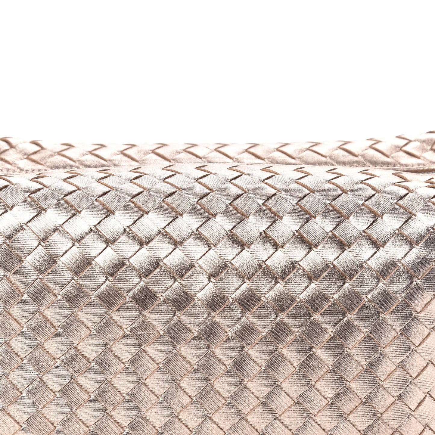 Metallic Grosgrain Intrecciato Ciambrino Bag Rose Gold