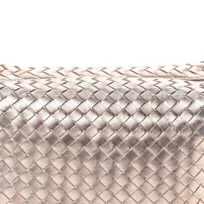 Bottega Veneta Metallic Grosgrain Intrecciato Ciambrino Bag Rose Gold 9 of 9