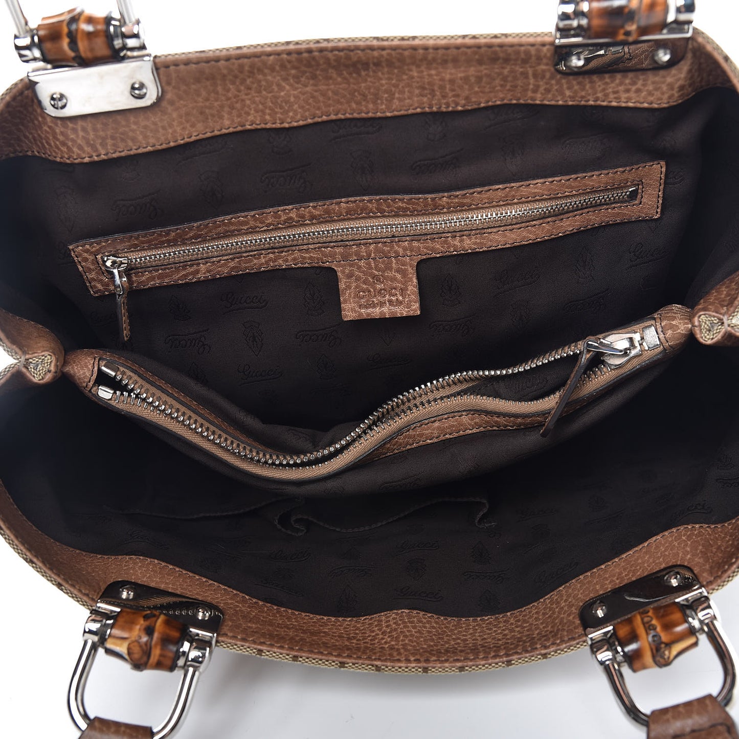 Monogram Bamboo Bar Medium Tote Brown