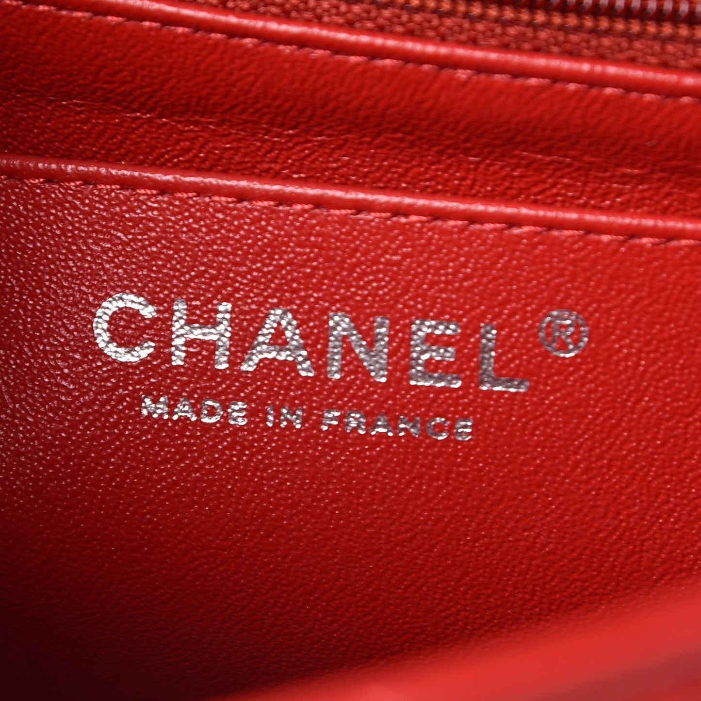 Lambskin Quilted Mini Rectangular Flap Red