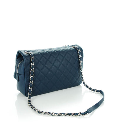 Chanel Caviar Quilted Casual Journey Flap Dark Blue 3 of 8