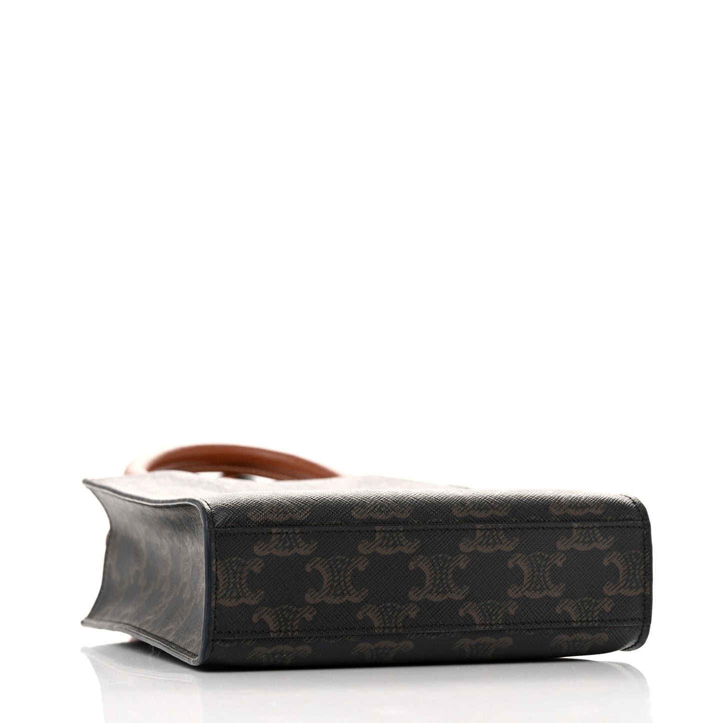Triomphe Canvas Calfskin Mini Vertical Cabas Tan