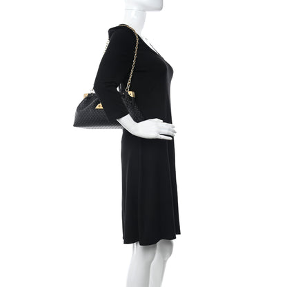Louis Vuitton Calfskin Nanogram Embossed Clutch Black 2 of 9