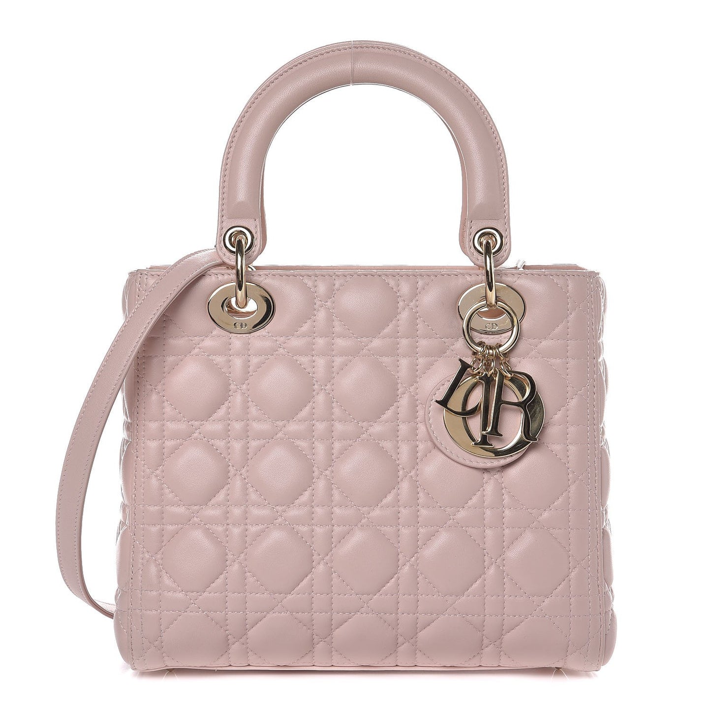 Lambskin Cannage Medium Lady Dior Light Pink