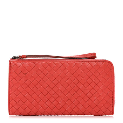 Bottega Veneta Nappa Intrecciato Half Zip Around Wallet Magma 1 of 11