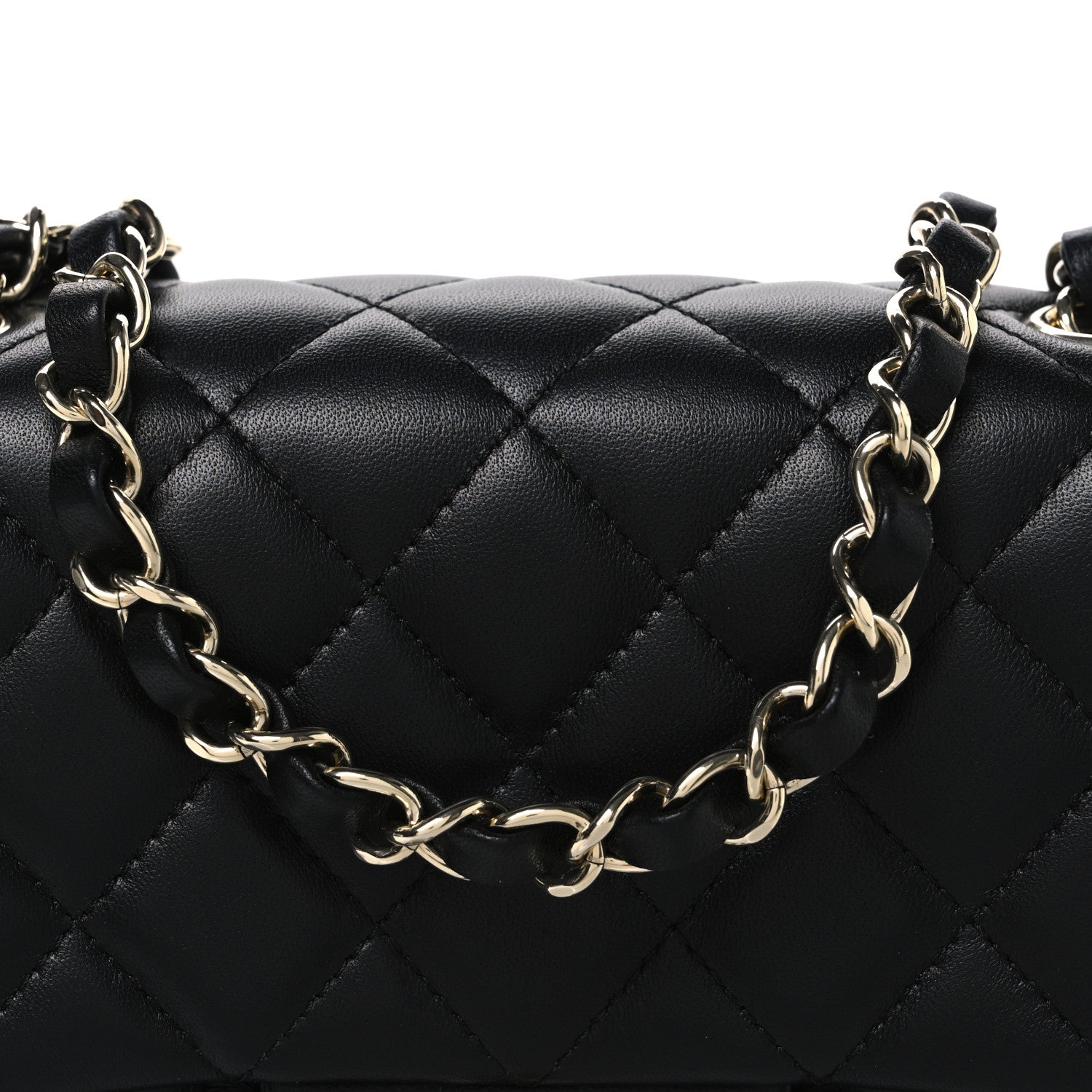 Chanel Lambskin Quilted Mini Square Flap Black 7 of 10