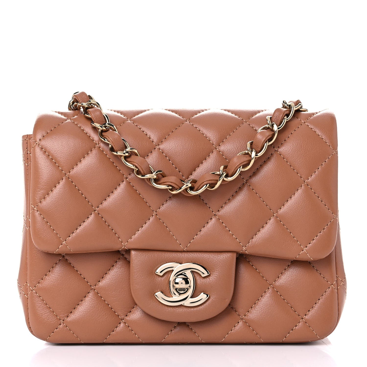 Chanel Lambskin Quilted Mini Square Flap Brown 1 of 10