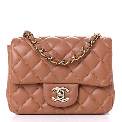 Chanel Lambskin Quilted Mini Square Flap Brown 1 of 10