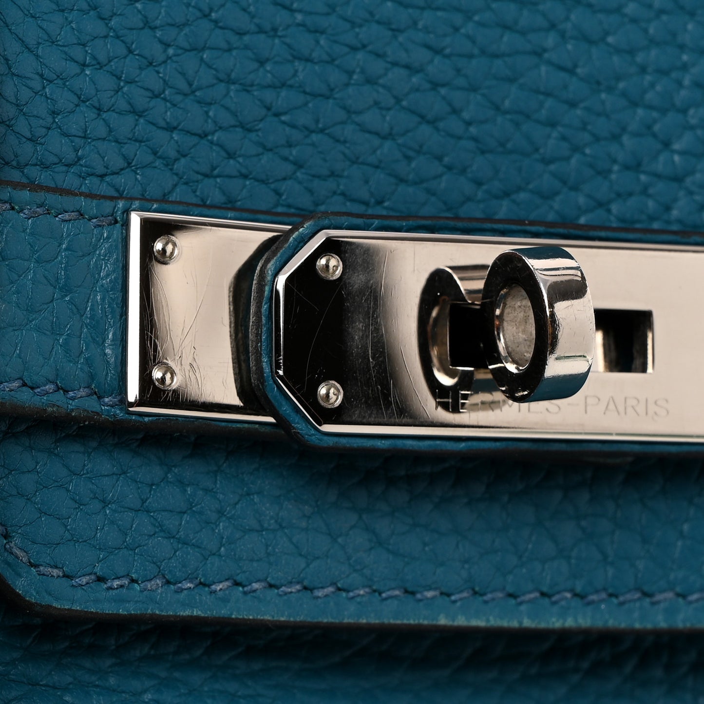 Taurillon Clemence Birkin 30 Bleu Izmir