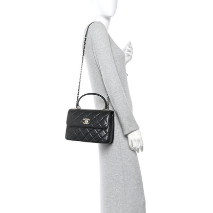 Chanel Lambskin Quilted Small Trendy CC Dual Handle Flap Bag Black 2 of 11