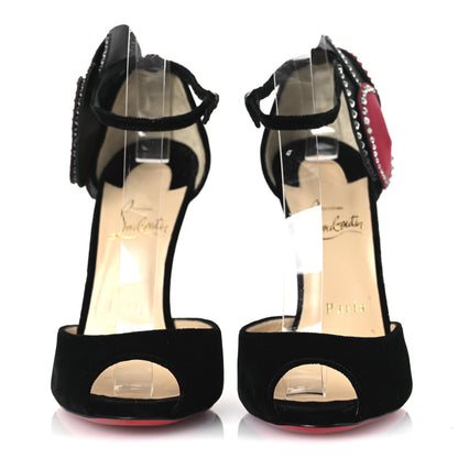 Christian Louboutin Satin Crystal Pensamoi 120 Pumps 38 Black 3 of 13
