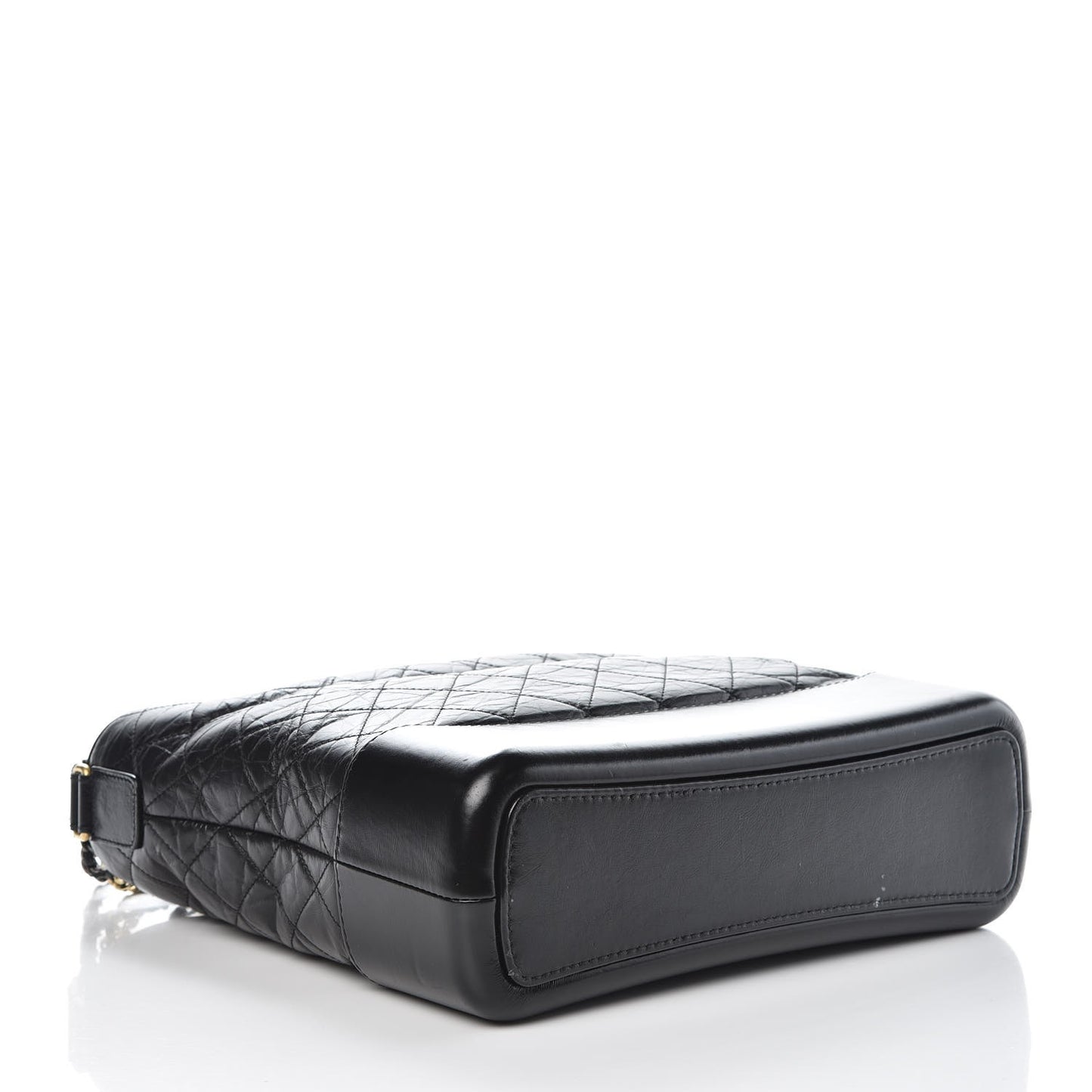 Aged Calfskin Quilted Large Gabrielle Hobo Black