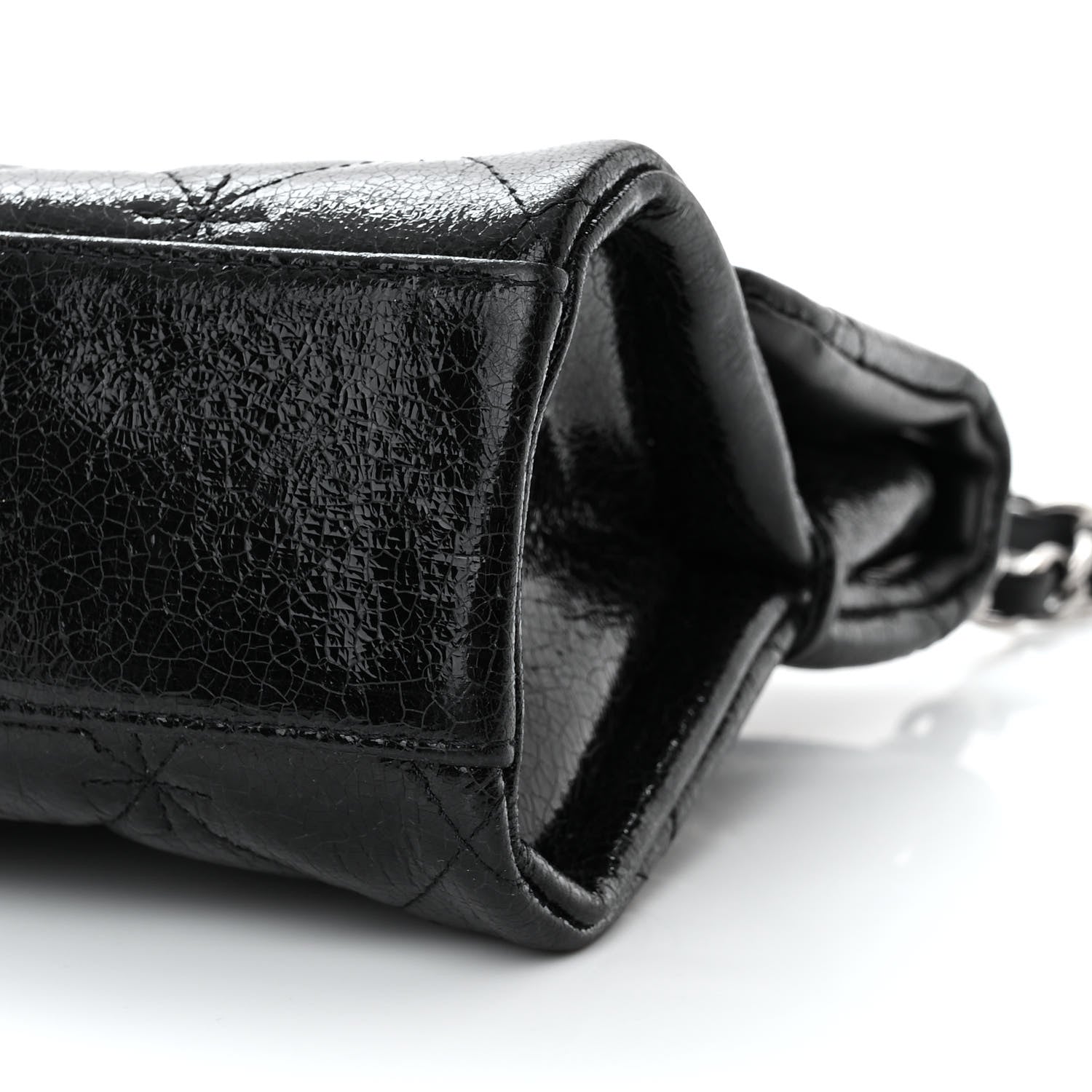 Chanel Glazed Crackled Calfskin Mademoiselle Flap Black 10 of 13