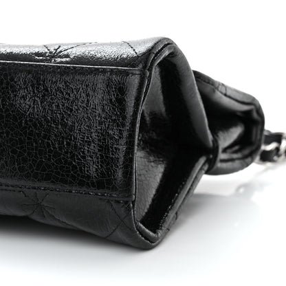 Chanel Glazed Crackled Calfskin Mademoiselle Flap Black 10 of 13