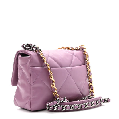 Chanel Goatskin Quilted Medium Chanel 19 Flap Violet Purple 3 of 10