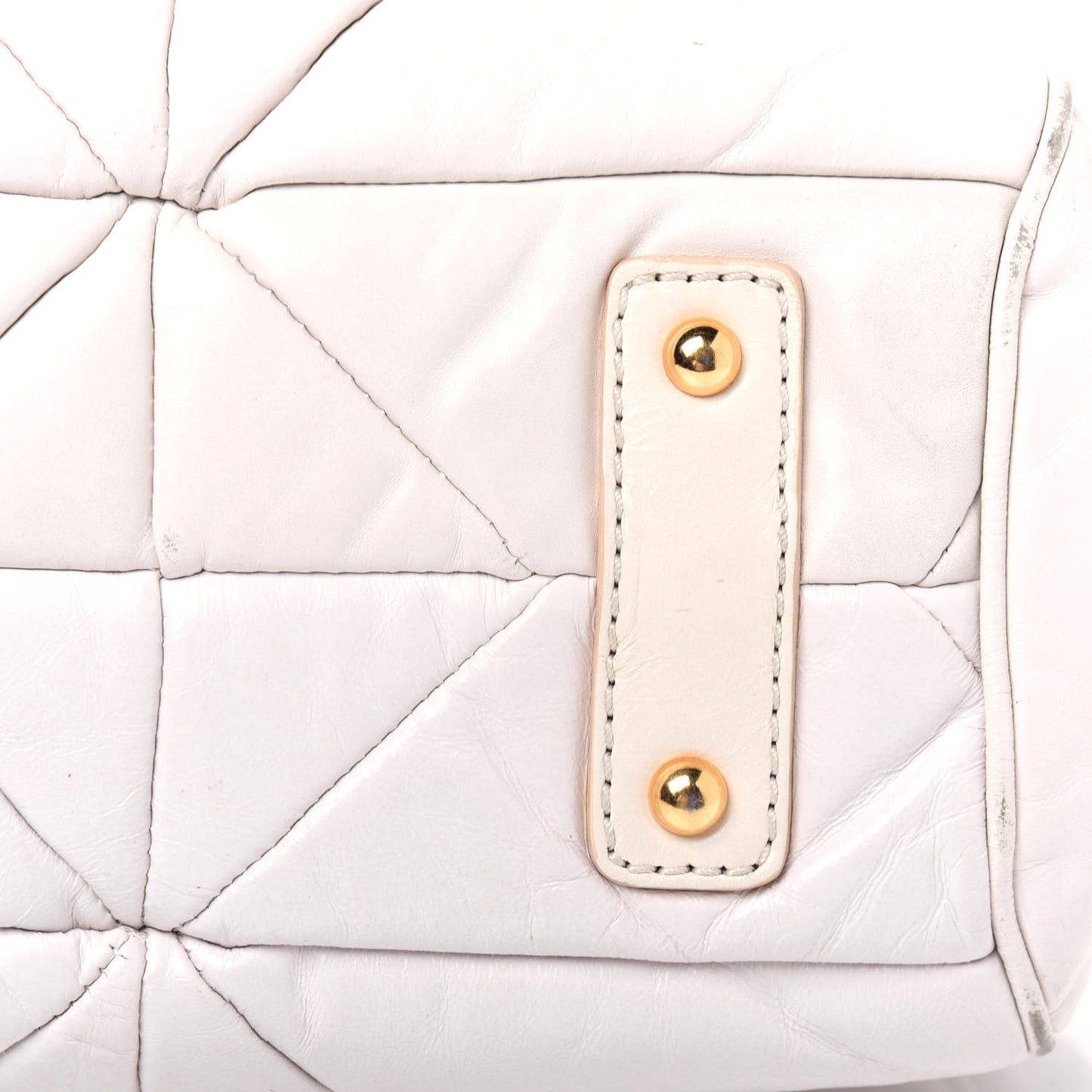 Calfskin Quilted Stam White
