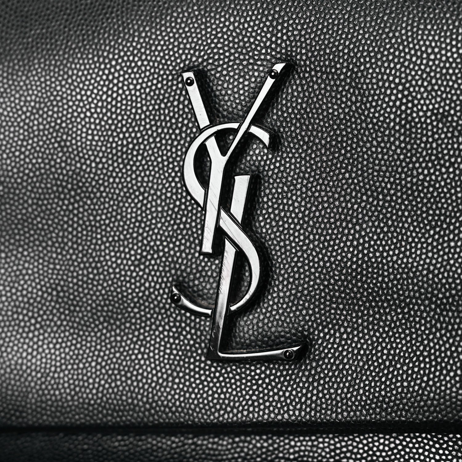 Saint Laurent Grain De Poudre Medium West Hollywood Monogram Fold-Over Black 14 of 17