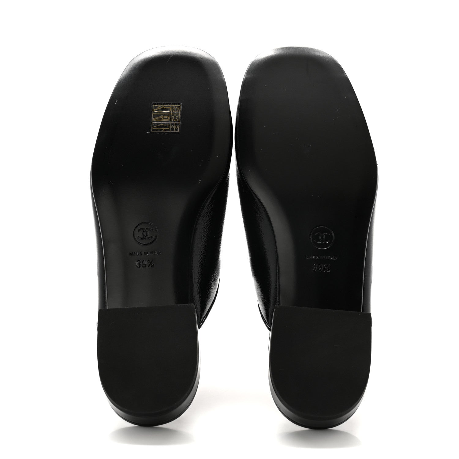 Chanel Shiny Calfskin Crystal CC Mules 39.5 Black 5 of 10