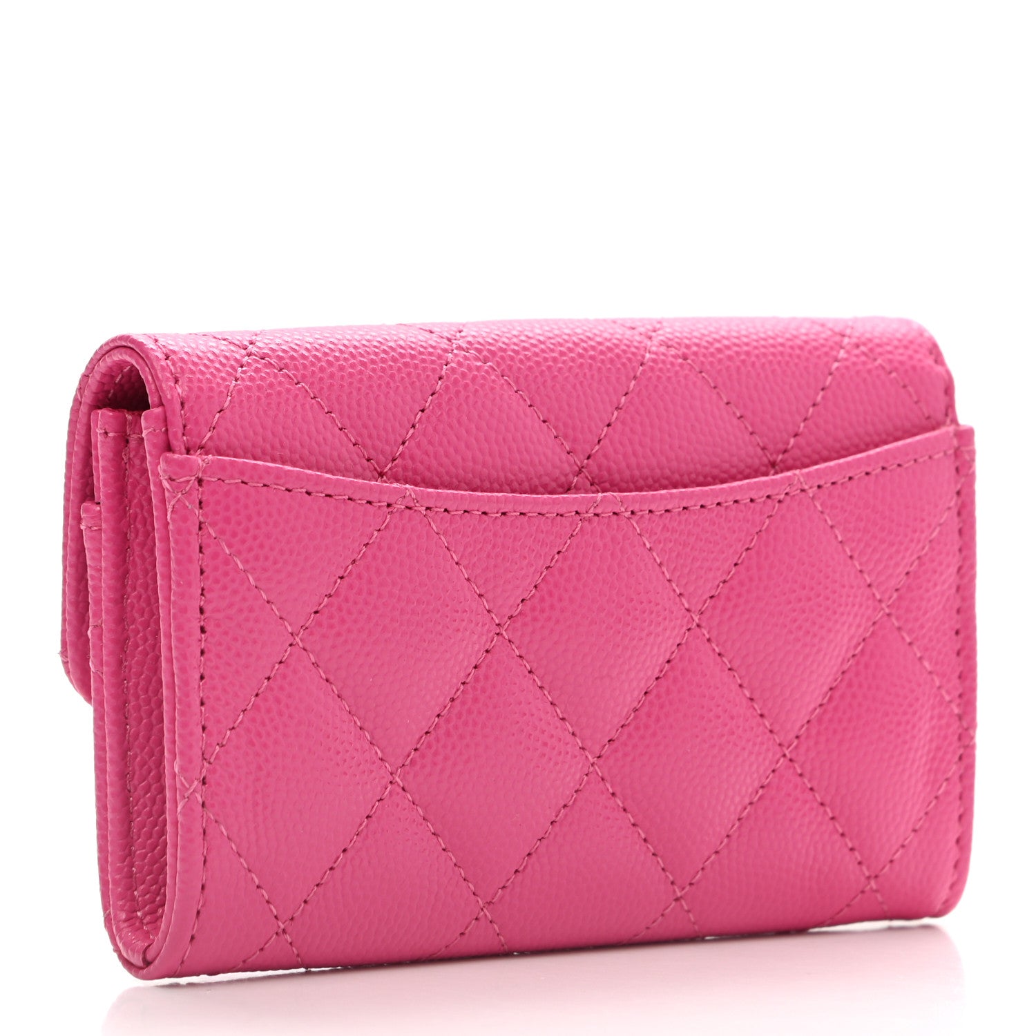 Chanel Caviar Quilted Flap Card Holder Wallet Pink 2 of 8