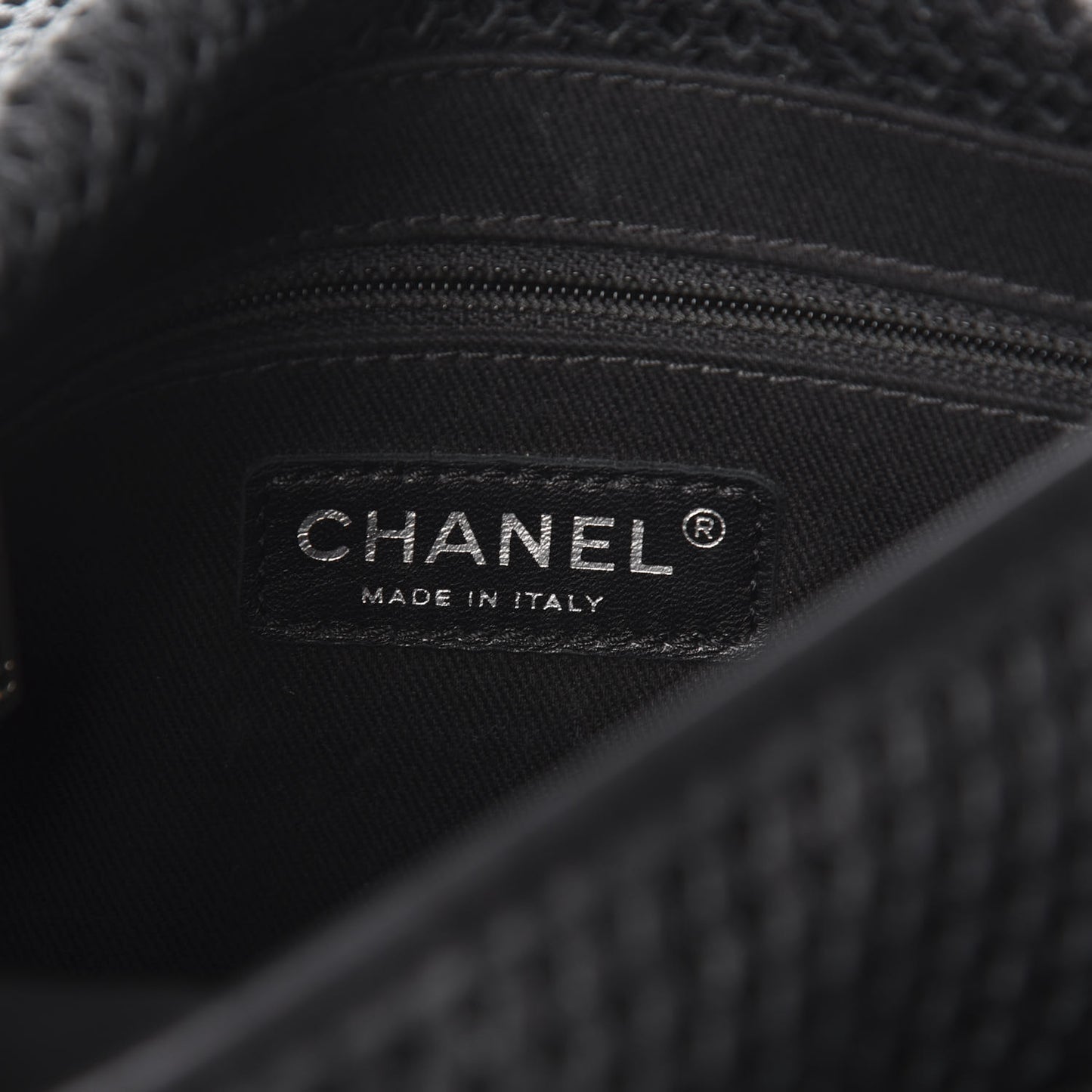 Metallic Perforated Calfskin Small Up In The Air Flap Black