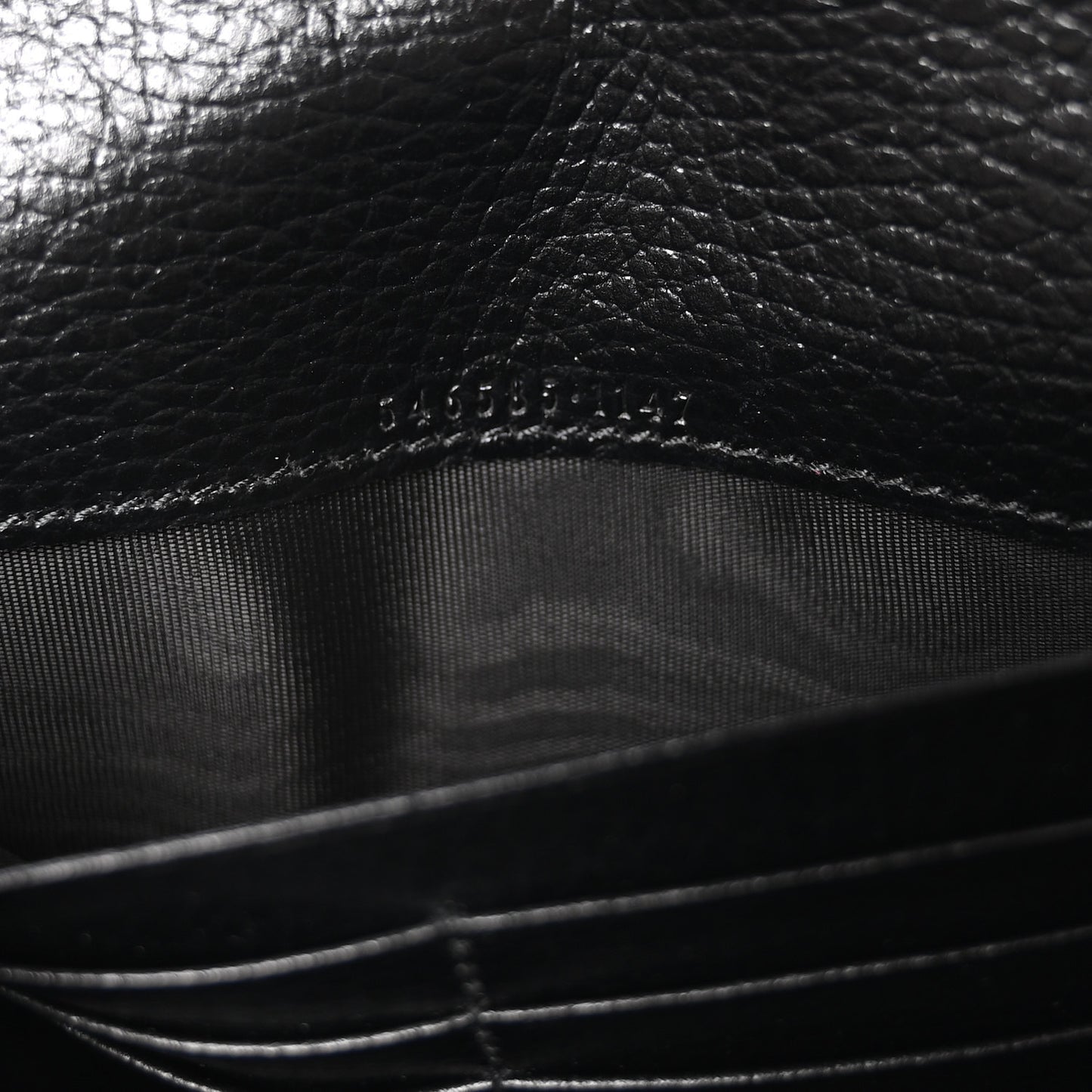 Dollar Calfskin GG Supreme Monogram Petite GG Marmont Wallet Chain Bag Black Beige Ebony