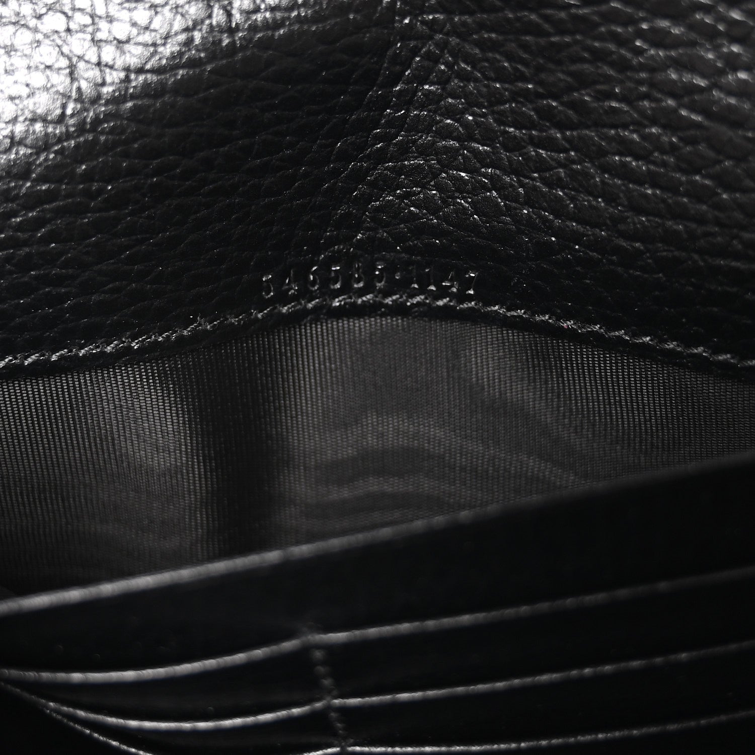 Gucci Dollar Calfskin GG Supreme Monogram Petite GG Marmont Wallet Chain Bag Black Beige Ebony 7 of 11