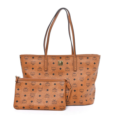 MCM Visetos Medium Reversible Shopper Tote Cognac 3 of 10