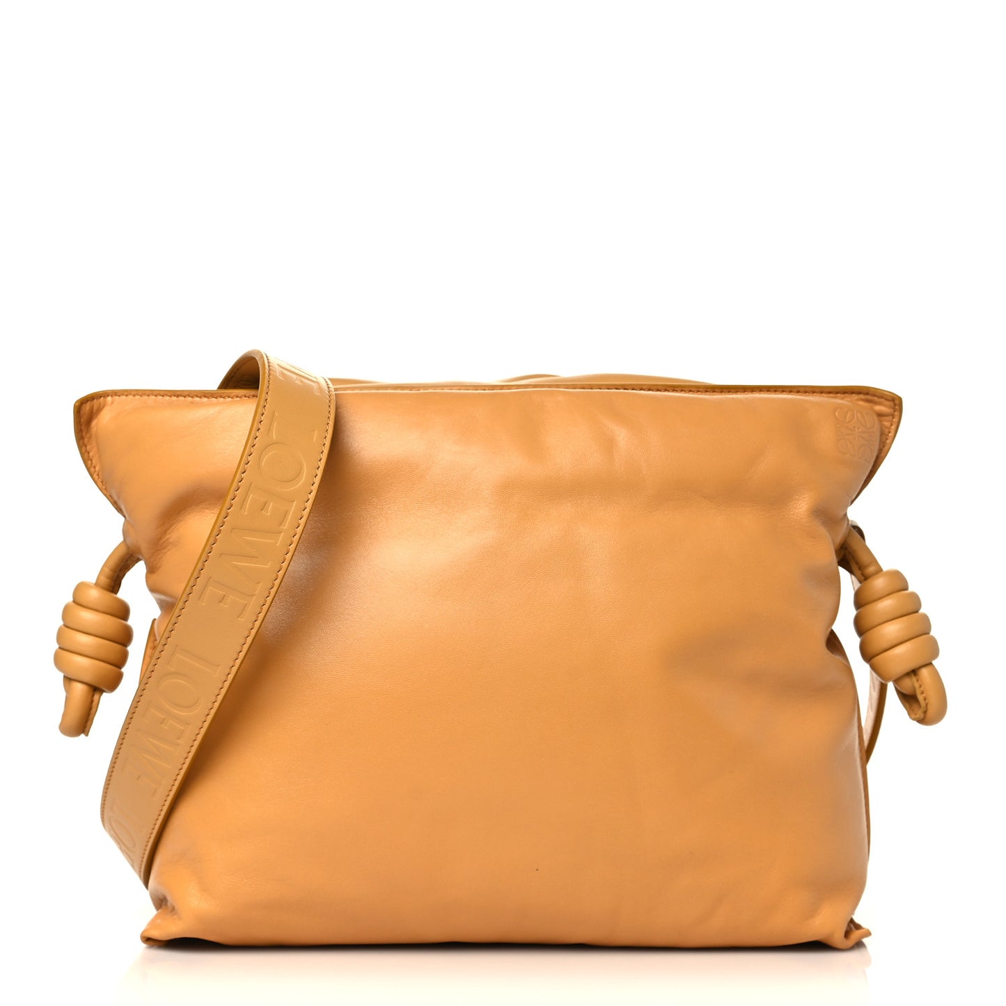 Calfskin Flamenco Puffer Knot Bag Camel