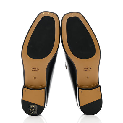 Gucci Goatskin Womens Horsebit Mid-Heel Loafers 38 Black 5 of 11